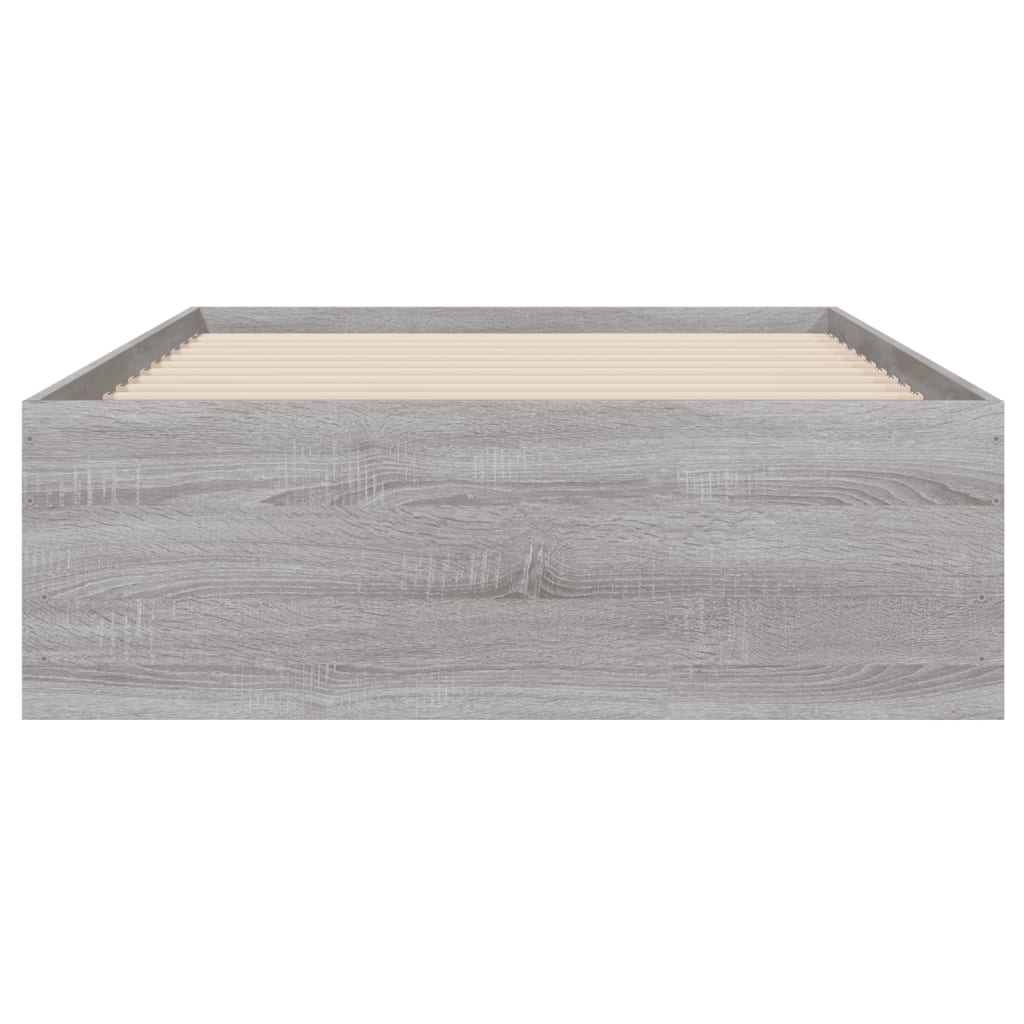 Bedframe met lades bewerkt hout grijs sonoma eiken 90x200 cm 90 x 200 cm Grijs sonoma
