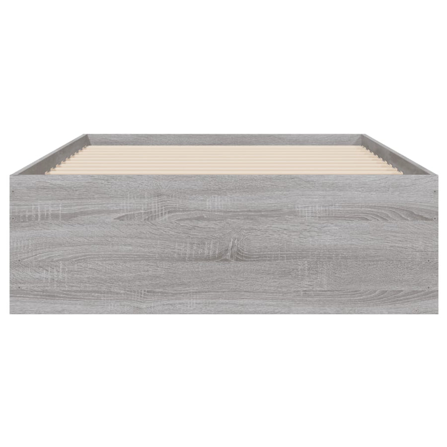 Bedframe met lades bewerkt hout grijs sonoma eiken 90x200 cm 90 x 200 cm Grijs sonoma