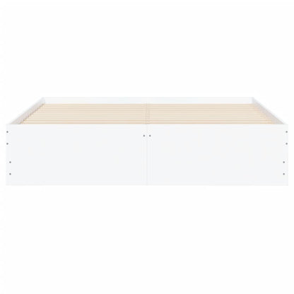 Bedframe met lades bewerkt hout wit 140x190 cm