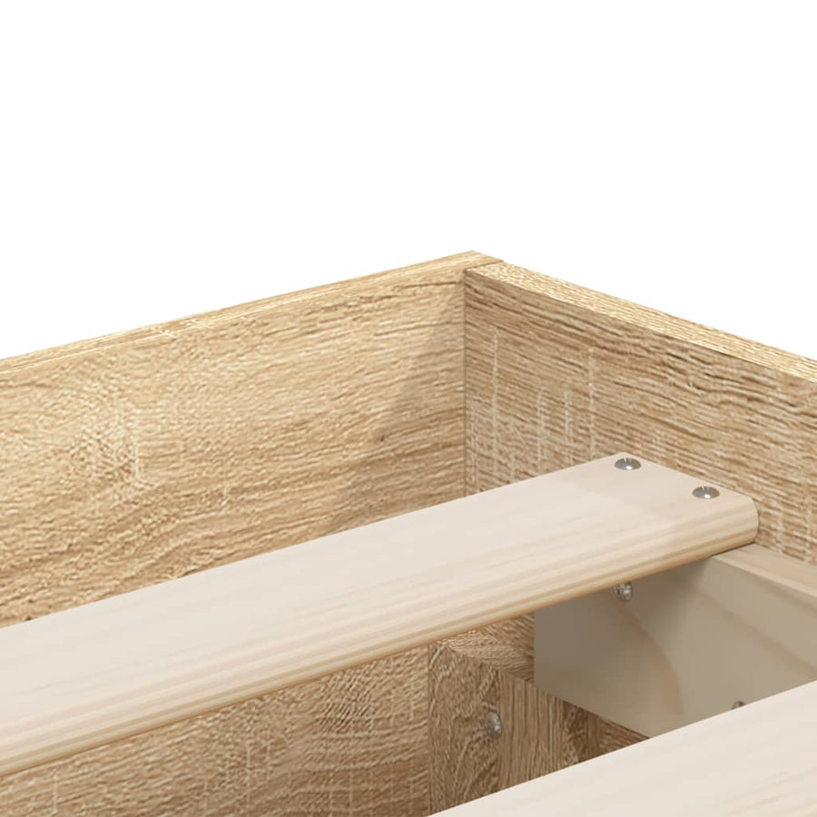 Bedframe met lades bewerkt hout sonoma eikenkleurig 140x190 cm