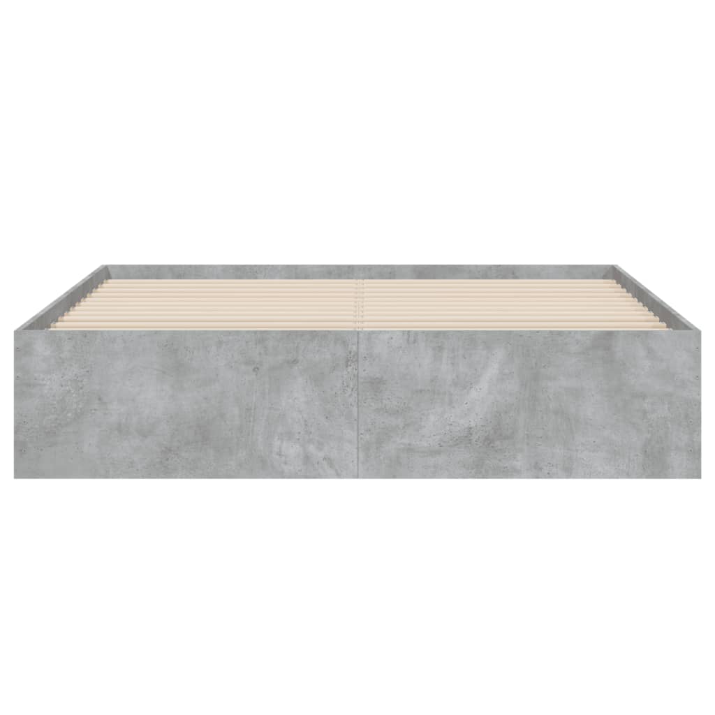 Bedframe met lades bewerkt hout betongrijs 140x190 cm