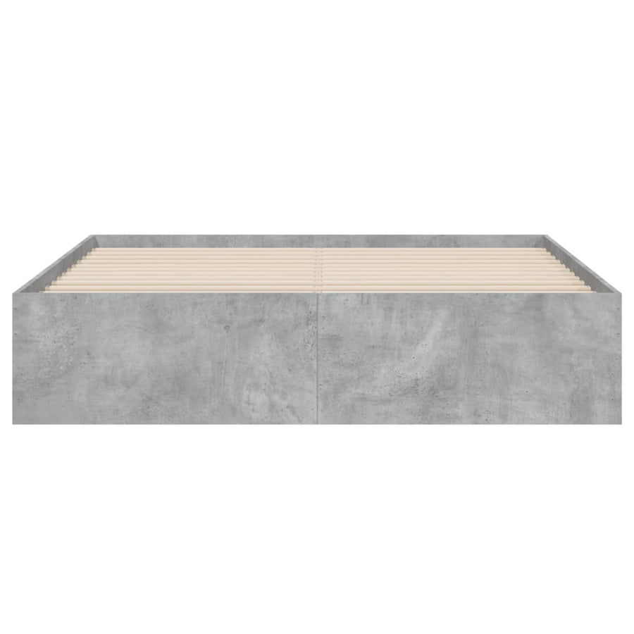 Bedframe met lades bewerkt hout betongrijs 140x190 cm
