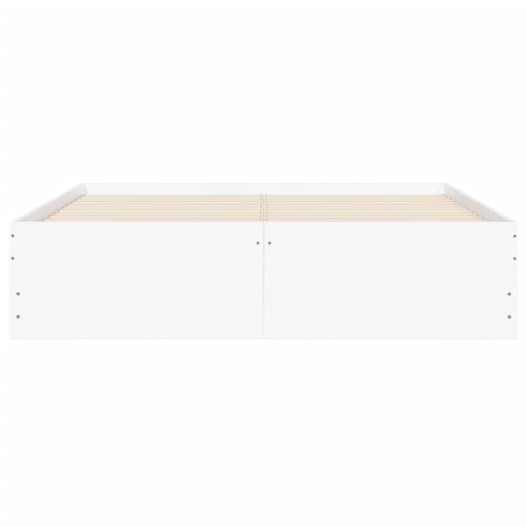 Bedframe met lades bewerkt hout wit 135x190 cm