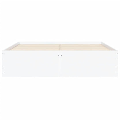 Bedframe met lades bewerkt hout wit 135x190 cm