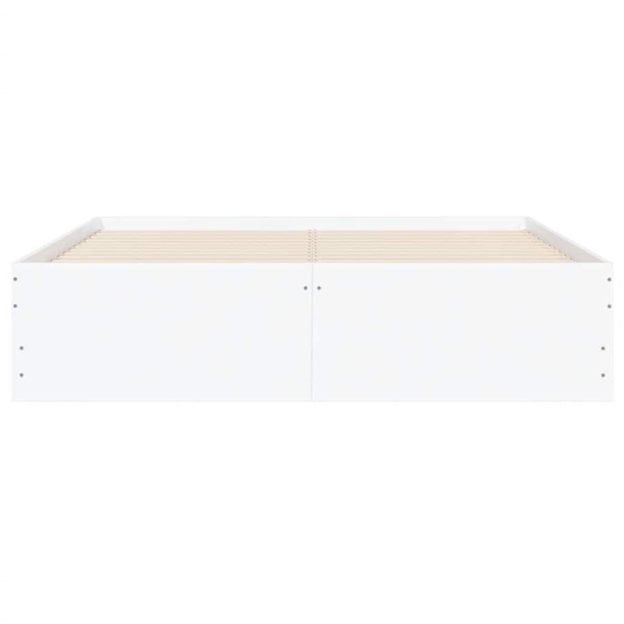 Bedframe met lades bewerkt hout wit 135x190 cm
