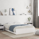 Bedframe met lades bewerkt hout wit 135x190 cm