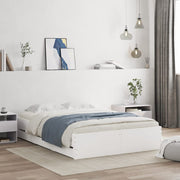 Bedframe met lades bewerkt hout wit 135x190 cm
