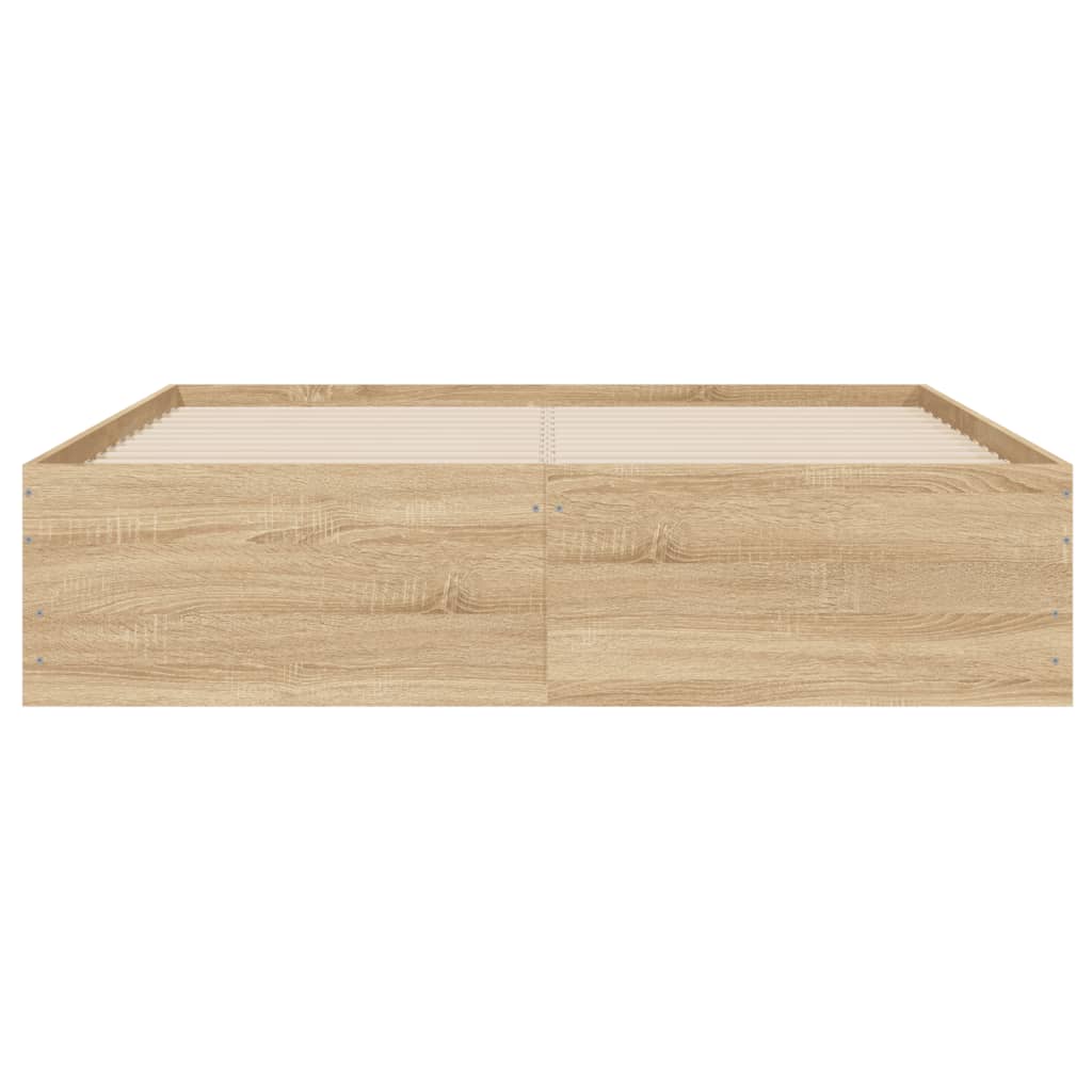 Bedframe Met Lades Bewerkt Hout Kleurig 135 x 190 cm