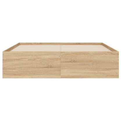 Bedframe Met Lades Bewerkt Hout Kleurig 135 x 190 cm