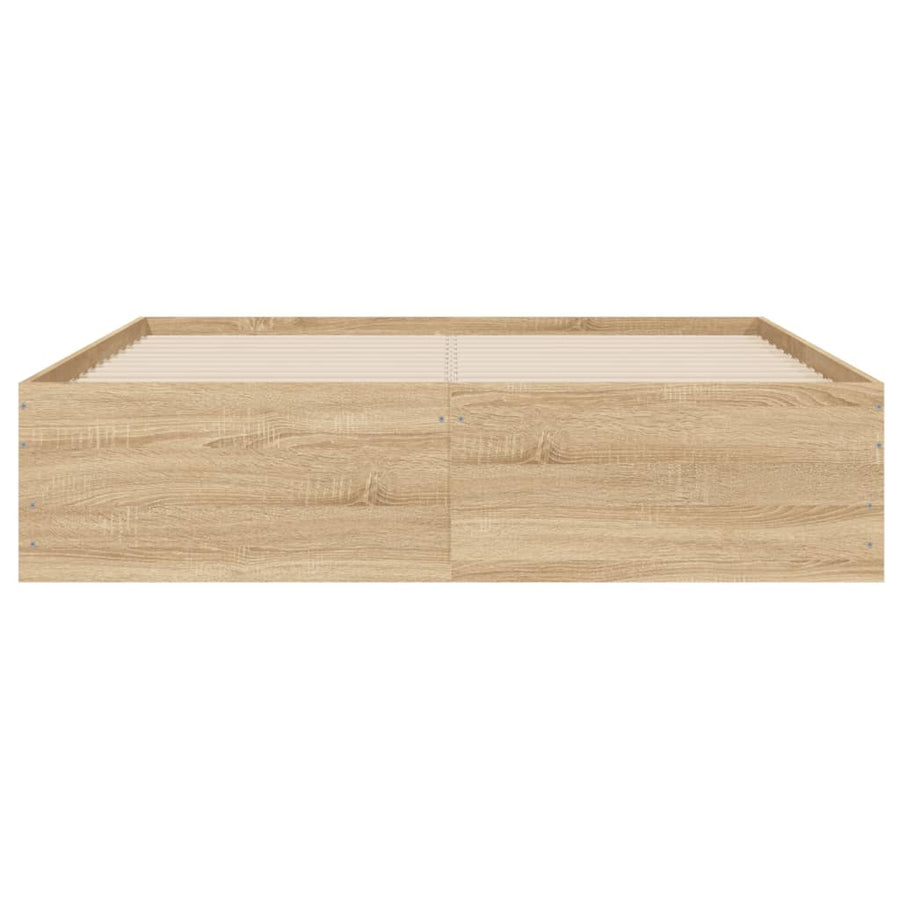 Bedframe Met Lades Bewerkt Hout Kleurig 135 x 190 cm