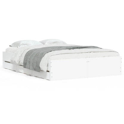 Bedframe met lades bewerkt hout wit 120x190 cm