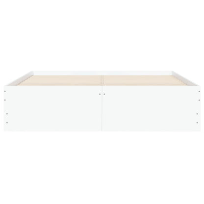 Bedframe met lades bewerkt hout wit 120x190 cm