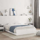 Bedframe 120x190 cm bewerkt hout wit met lades