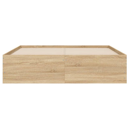 Bedframe met lades bewerkt hout sonoma eikenkleurig 120x190 cm