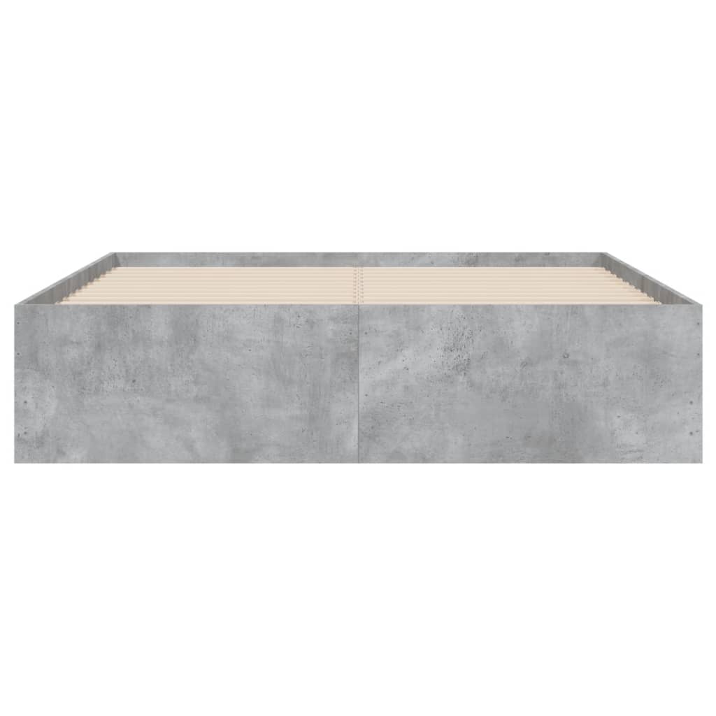 Bedframe met lades bewerkt hout betongrijs 120x190 cm
