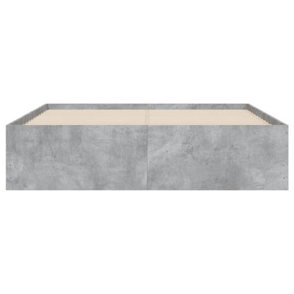Bedframe met lades bewerkt hout betongrijs 120x190 cm