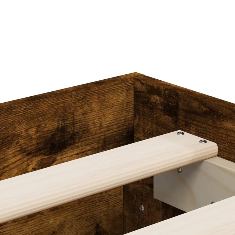 Bedframe met lades bewerkt hout gerookt eikenkleurig 120x190 cm