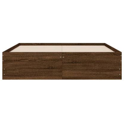Bedframe met lades bewerkt hout bruin eikenkleurig 120x190 cm