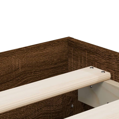 Bedframe met lades bewerkt hout bruin eikenkleurig 120x190 cm
