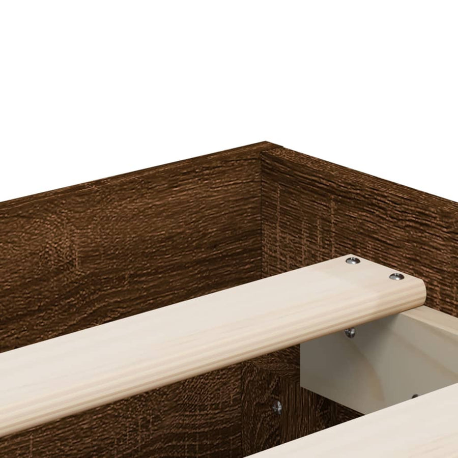 Bedframe met lades bewerkt hout bruin eikenkleurig 120x190 cm