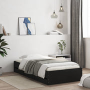 Bedframe met lades 90x190 cm zwart bewerkt hout