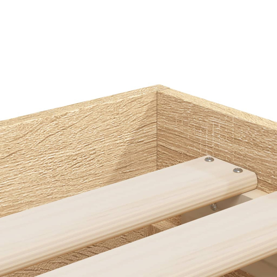 Bedframe met lades bewerkt hout sonoma eikenkleurig 90x190 cm