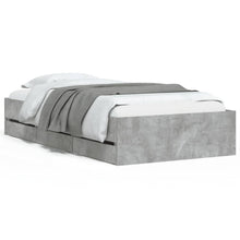 Bedframe met lades bewerkt hout betongrijs 90x190 cm