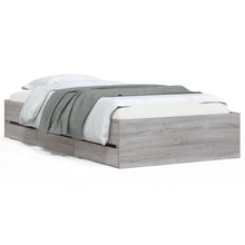 Bedframe met lades bewerkt hout grijs sonoma eiken 90x190 cm