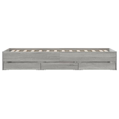 Bedframe met lades bewerkt hout grijs sonoma eiken 90x190 cm