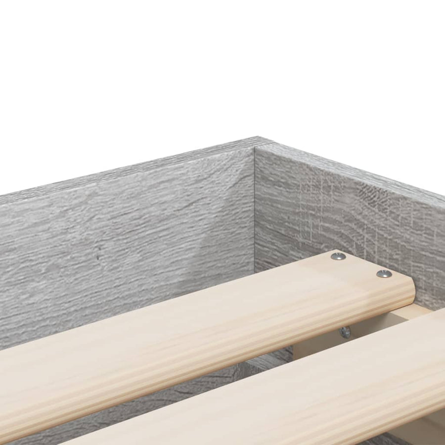 Bedframe met lades bewerkt hout grijs sonoma eiken 90x190 cm
