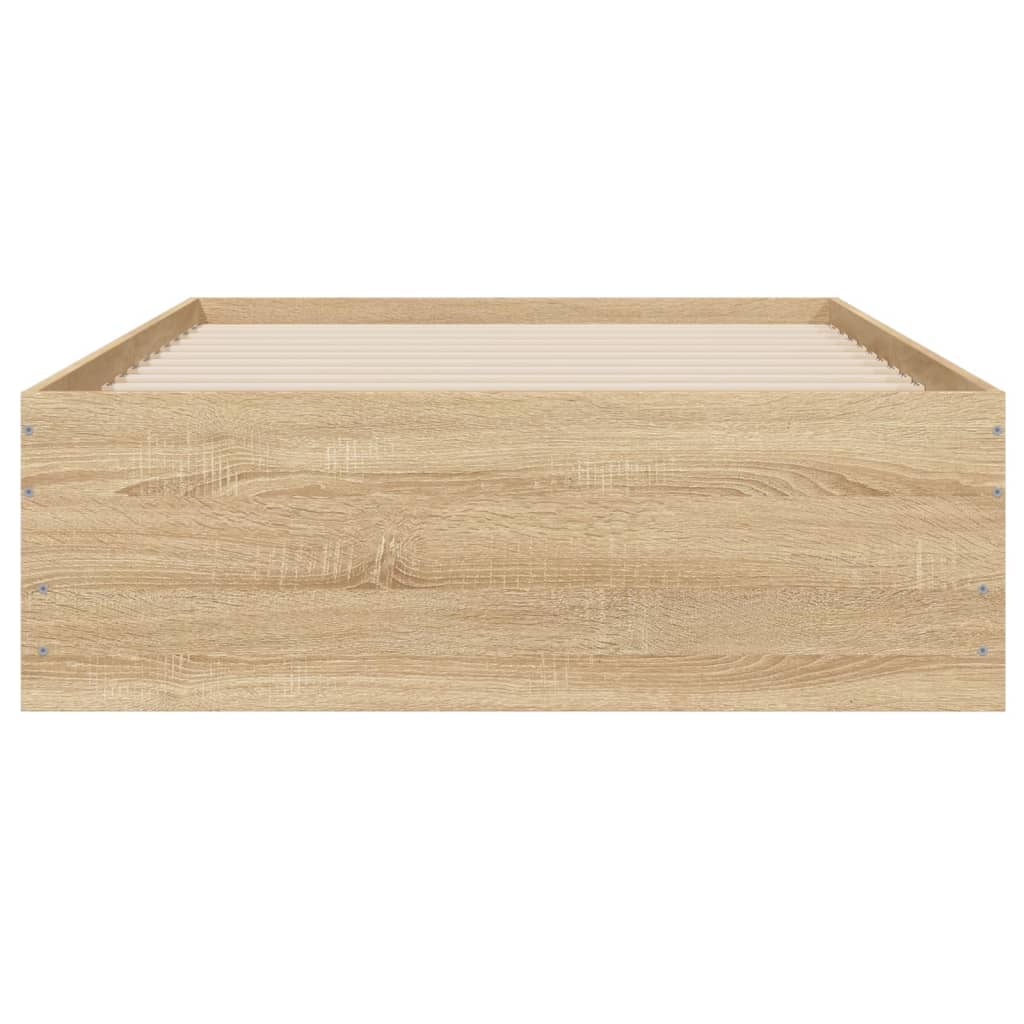 Bedframe met lades bewerkt hout sonoma eikenkleurig 75x190 cm
