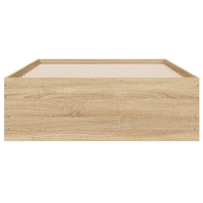 Bedframe met lades bewerkt hout sonoma eikenkleurig 75x190 cm