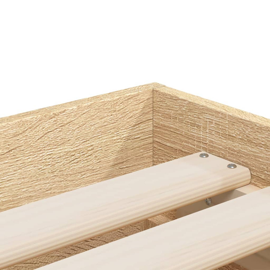 Bedframe met lades bewerkt hout sonoma eikenkleurig 75x190 cm