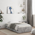 Bed frame with drawers engineered wood concrete gray 75x190 cm