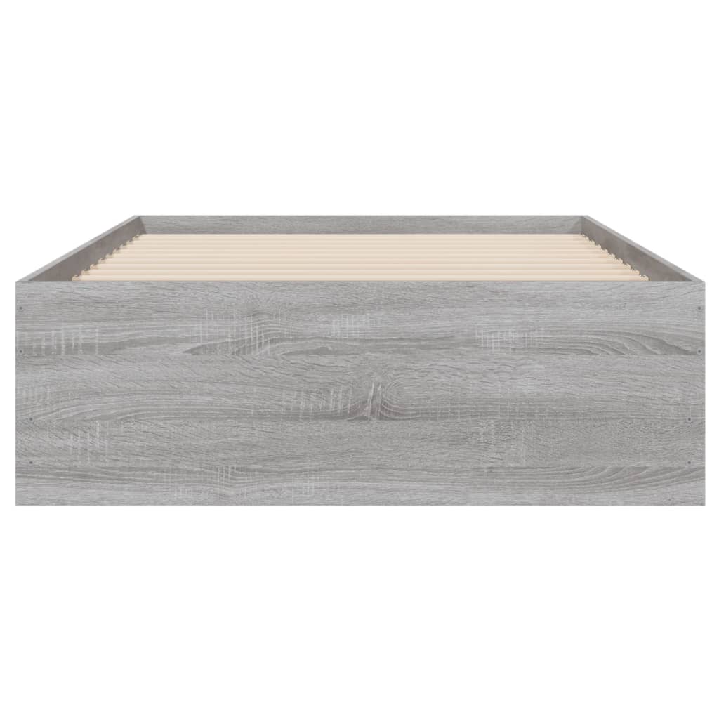 Bedframe met lades bewerkt hout grijs sonoma eiken 75x190 cm