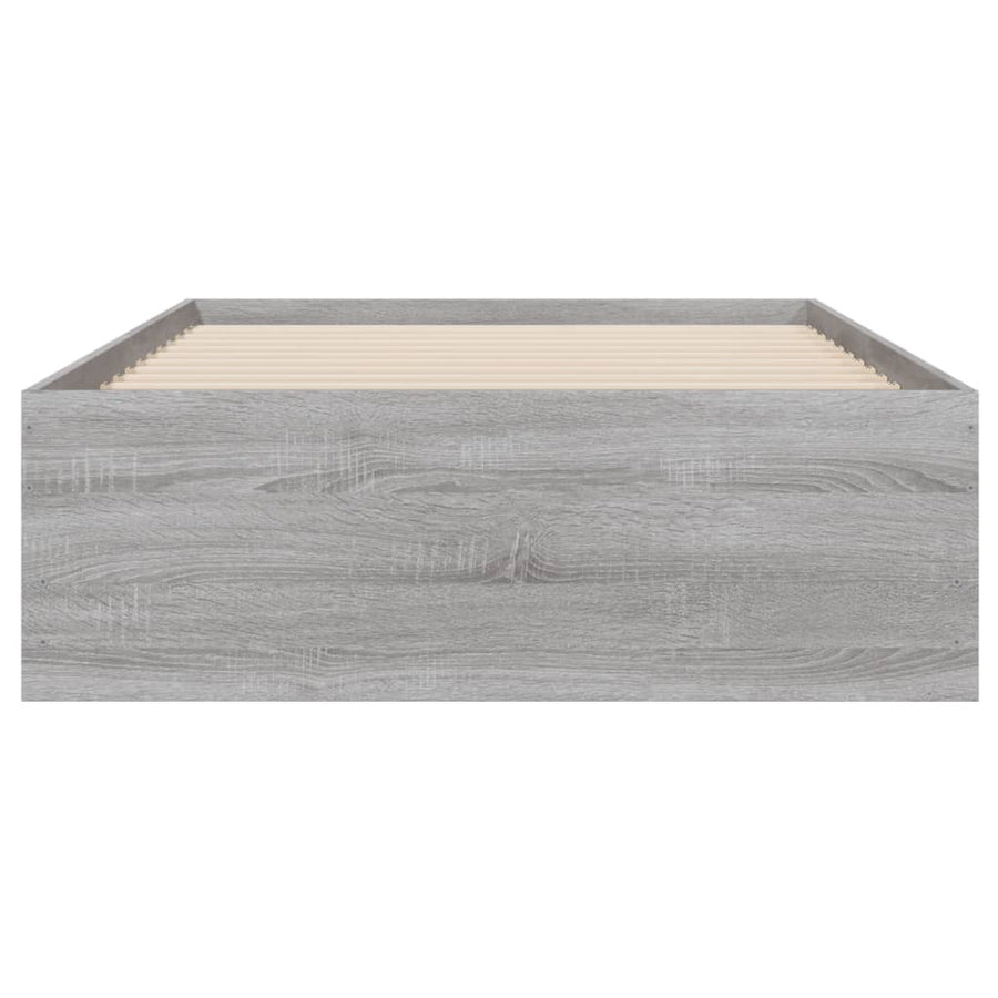 Bedframe met lades bewerkt hout grijs sonoma eiken 75x190 cm