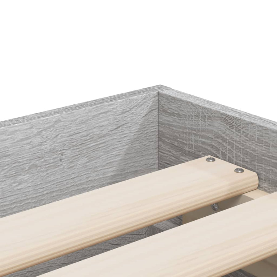 Bedframe met lades bewerkt hout grijs sonoma eiken 75x190 cm