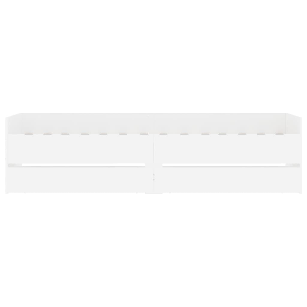 Bedframe met lades wit 100x200 cm 100 x 200 cm Wit