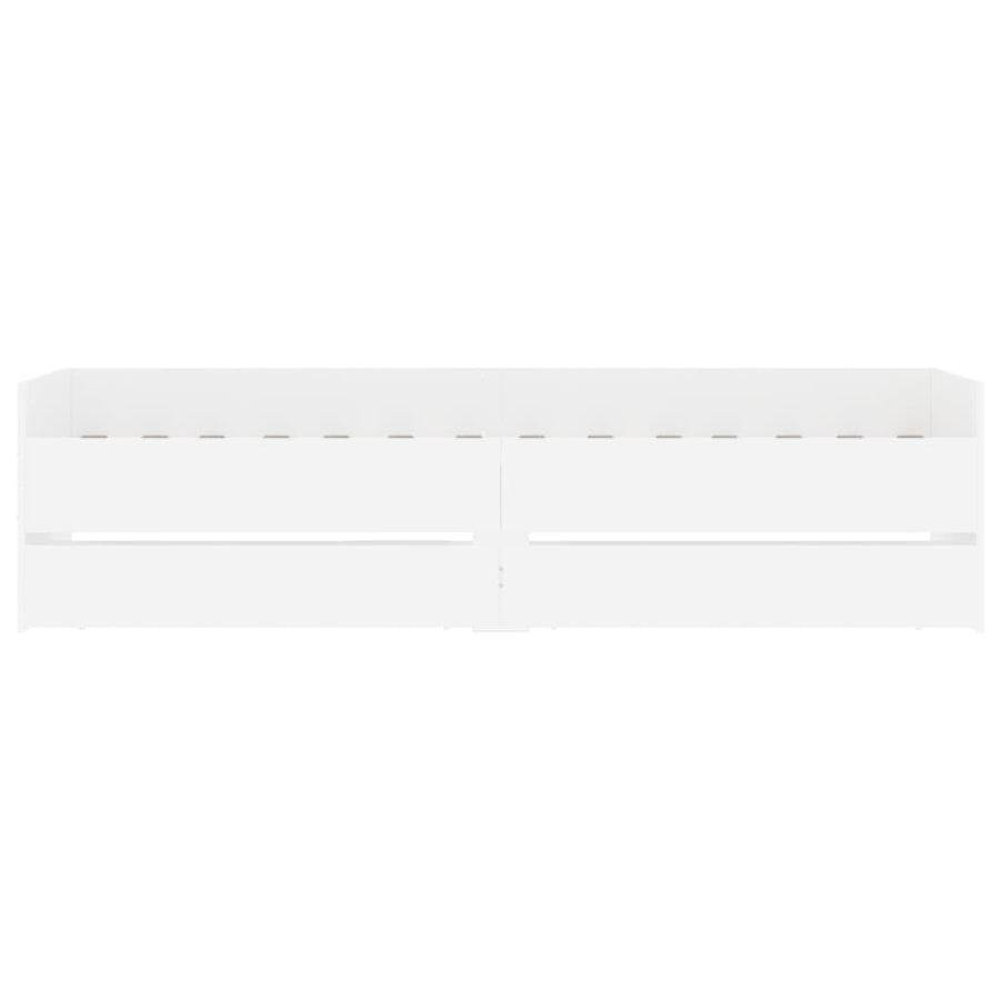 Bedframe met lades wit 100x200 cm 100 x 200 cm Wit