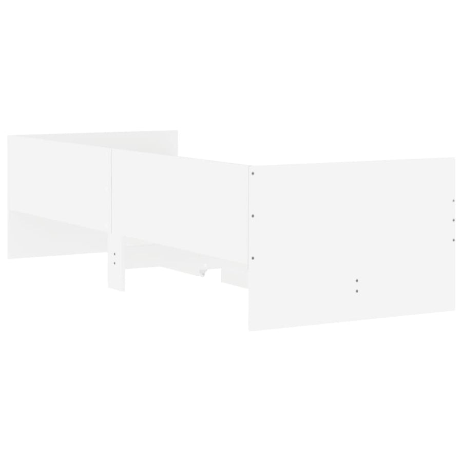 Bedframe met lades wit 100x200 cm 100 x 200 cm Wit