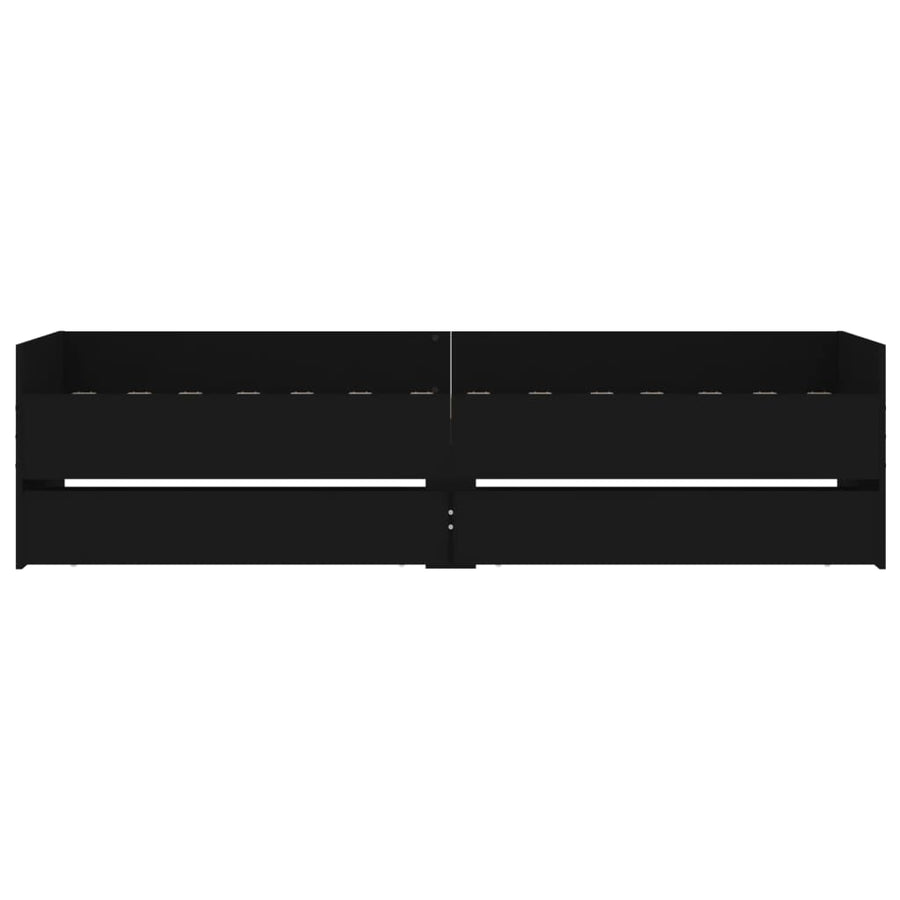 Bedframe met lades zwart 100x200 cm 100 x 200 cm Zwart
