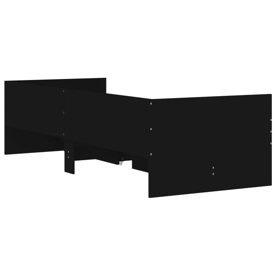 Bedframe met lades zwart 100x200 cm 100 x 200 cm Zwart