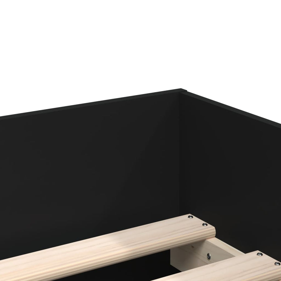 Bedframe met lades zwart 100x200 cm 100 x 200 cm Zwart
