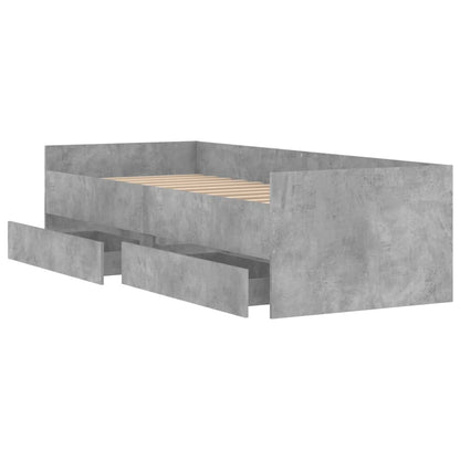 Bedframe met lades betongrijs 100x200 cm 100 x 200 cm Betongrijs