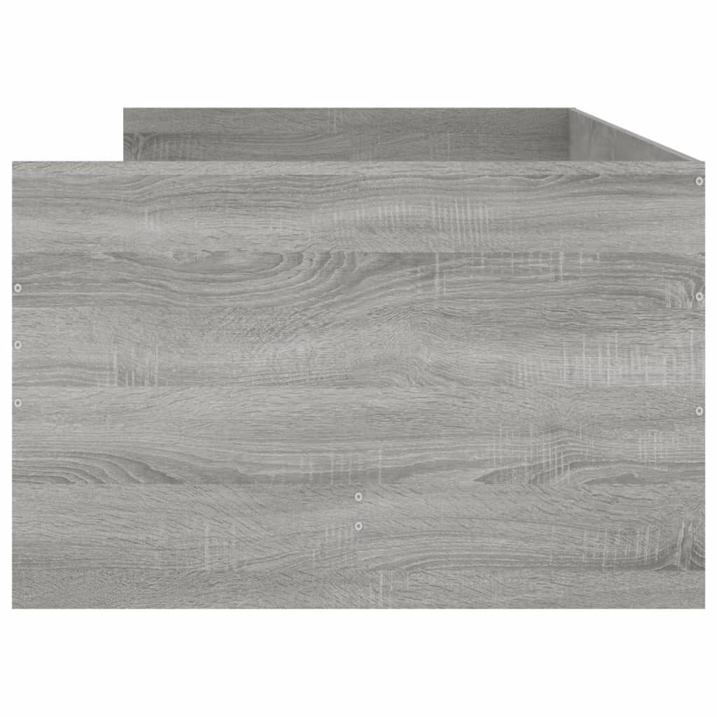 Bedframe met lades grijs sonoma eikenkleurig 100x200 cm 100 x 200 cm Grijs sonoma