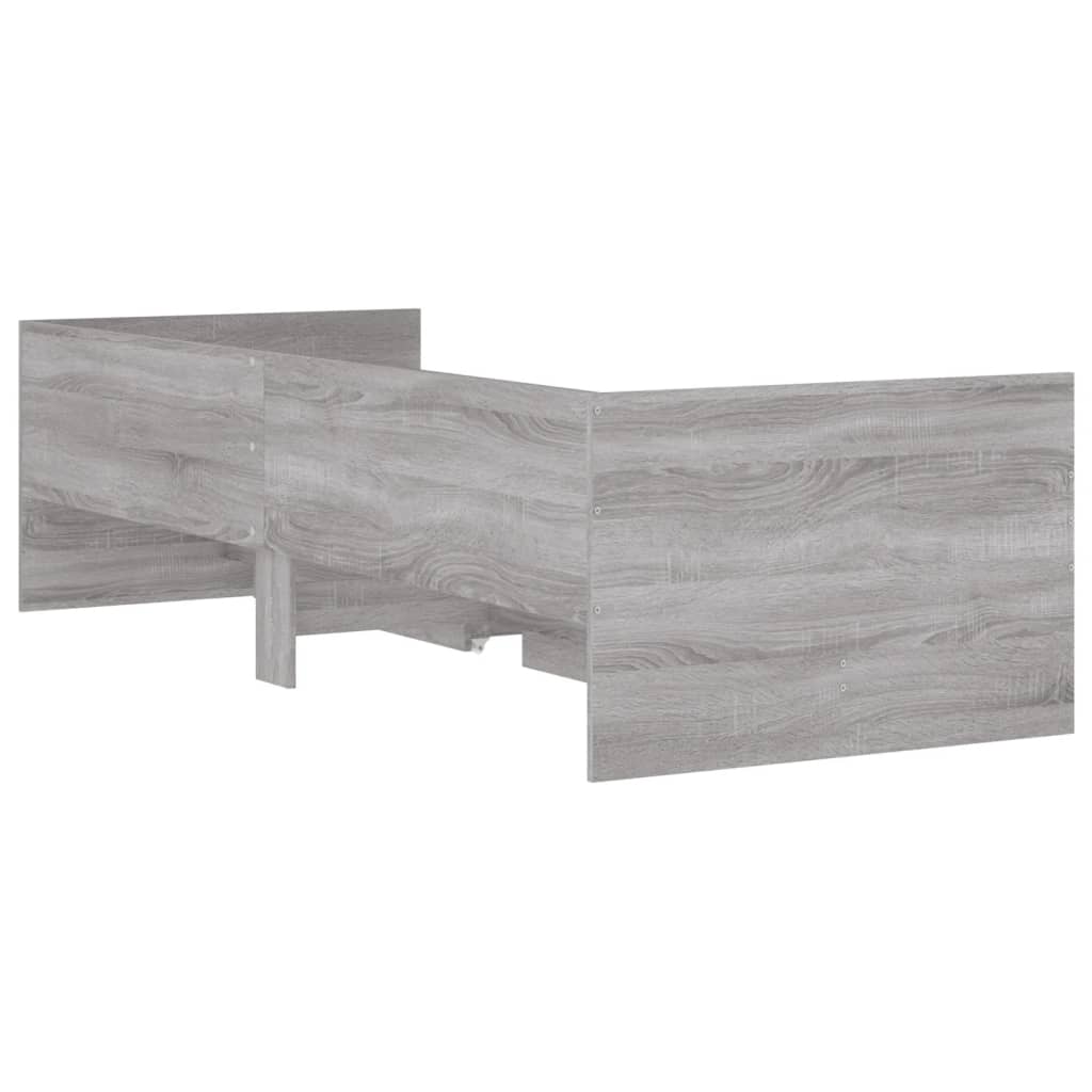 Bedframe met lades grijs sonoma eikenkleurig 100x200 cm 100 x 200 cm Grijs sonoma