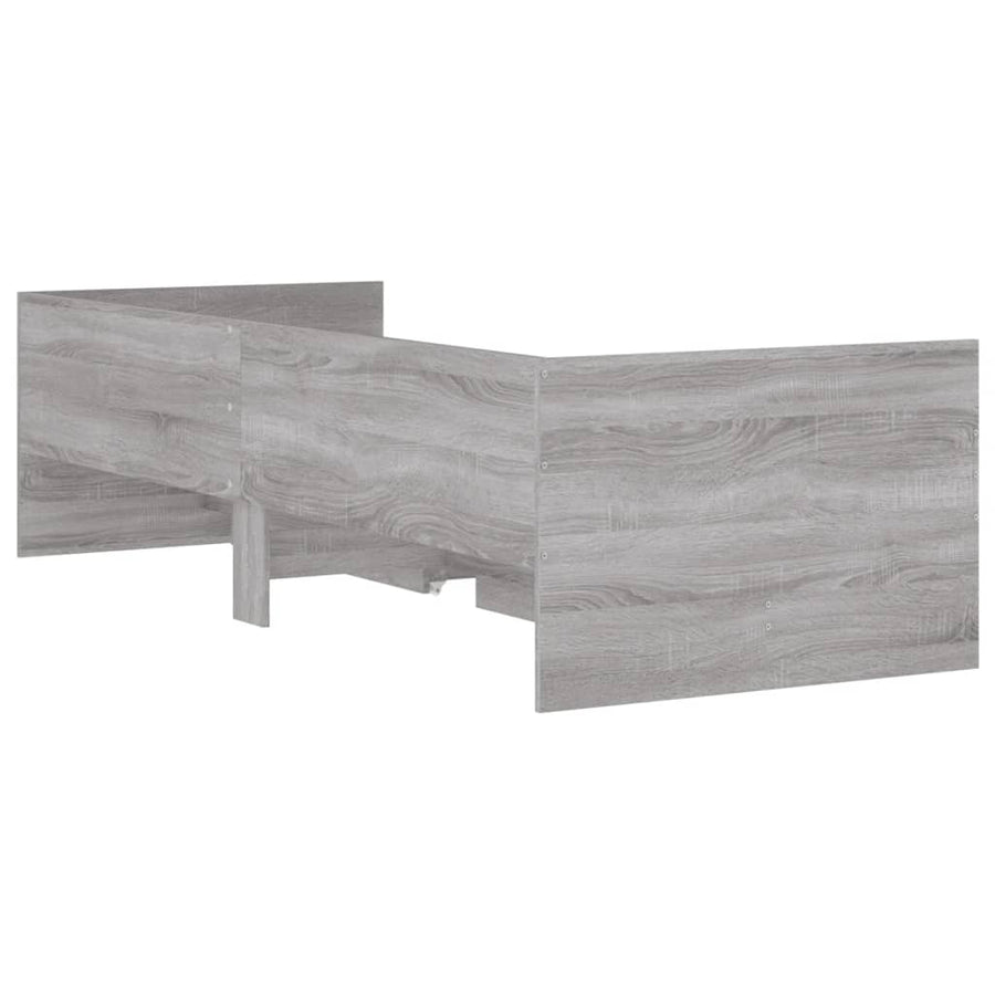 Bedframe met lades grijs sonoma eikenkleurig 100x200 cm 100 x 200 cm Grijs sonoma