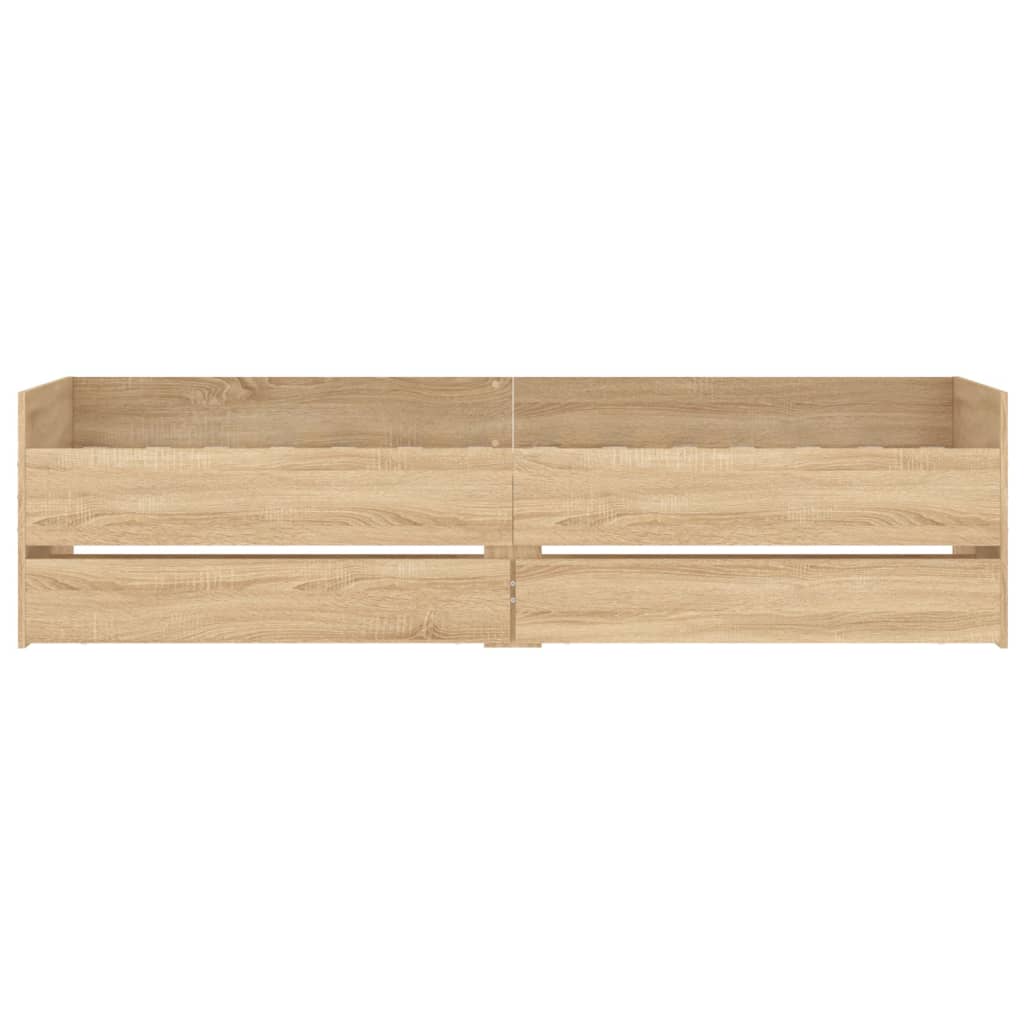 Bedframe met lades sonoma eikenkleurig 90x200 cm 90 x 200 cm Sonoma eiken