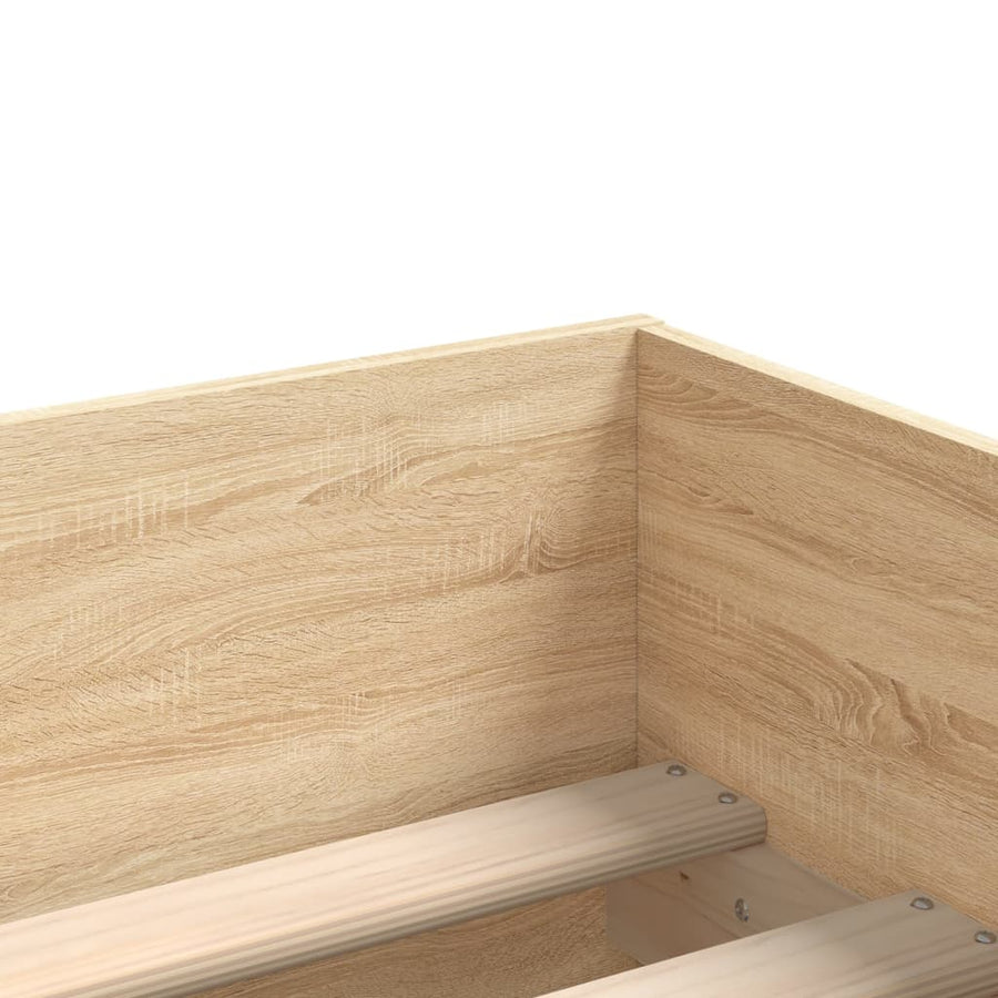 Bedframe met lades sonoma eikenkleurig 90x200 cm 90 x 200 cm Sonoma eiken