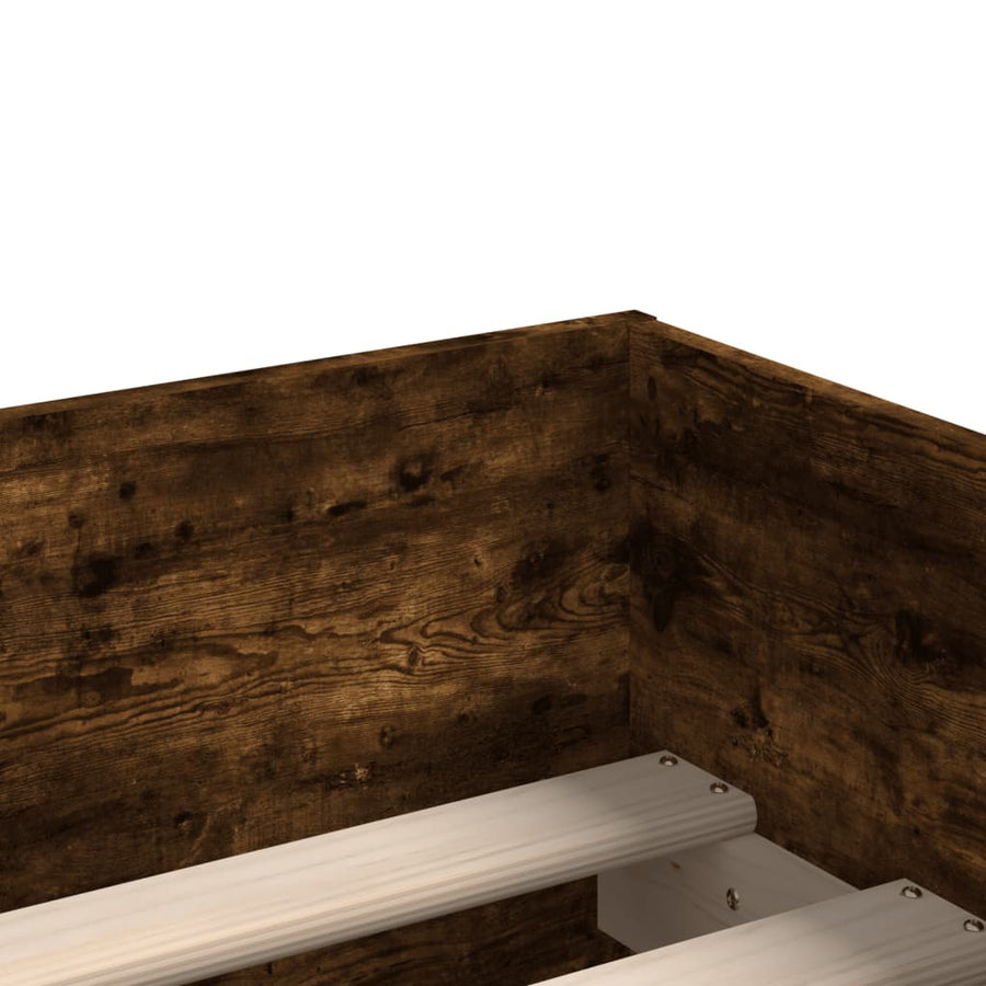 Bedframe met lades gerookt eikenkleurig 90x200 cm 90 x 200 cm Gerookt eiken